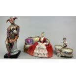 ROYAL DOULTON AND OTHER GROUP: "BELLE O THE BALL", Jester 2016 and another with blue sword stamped