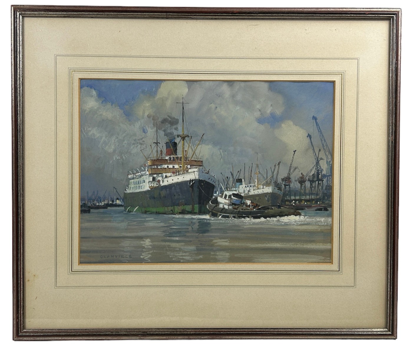 ROY GLANVILLE (BRITISH, 1911–1965) 'The Preparation For Departure, King George V Docks', watercolour