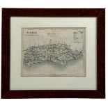 J. ARCHER MAP OF SUSSEX CIRCA 1858, mounted in a walnut frame and glazed. 38cm x 33cm