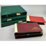 A COLLECTION OF FIVE ALBUMS AND THREE BOXES OF STAMPS, to include Guernsey, Bermuda coronation,