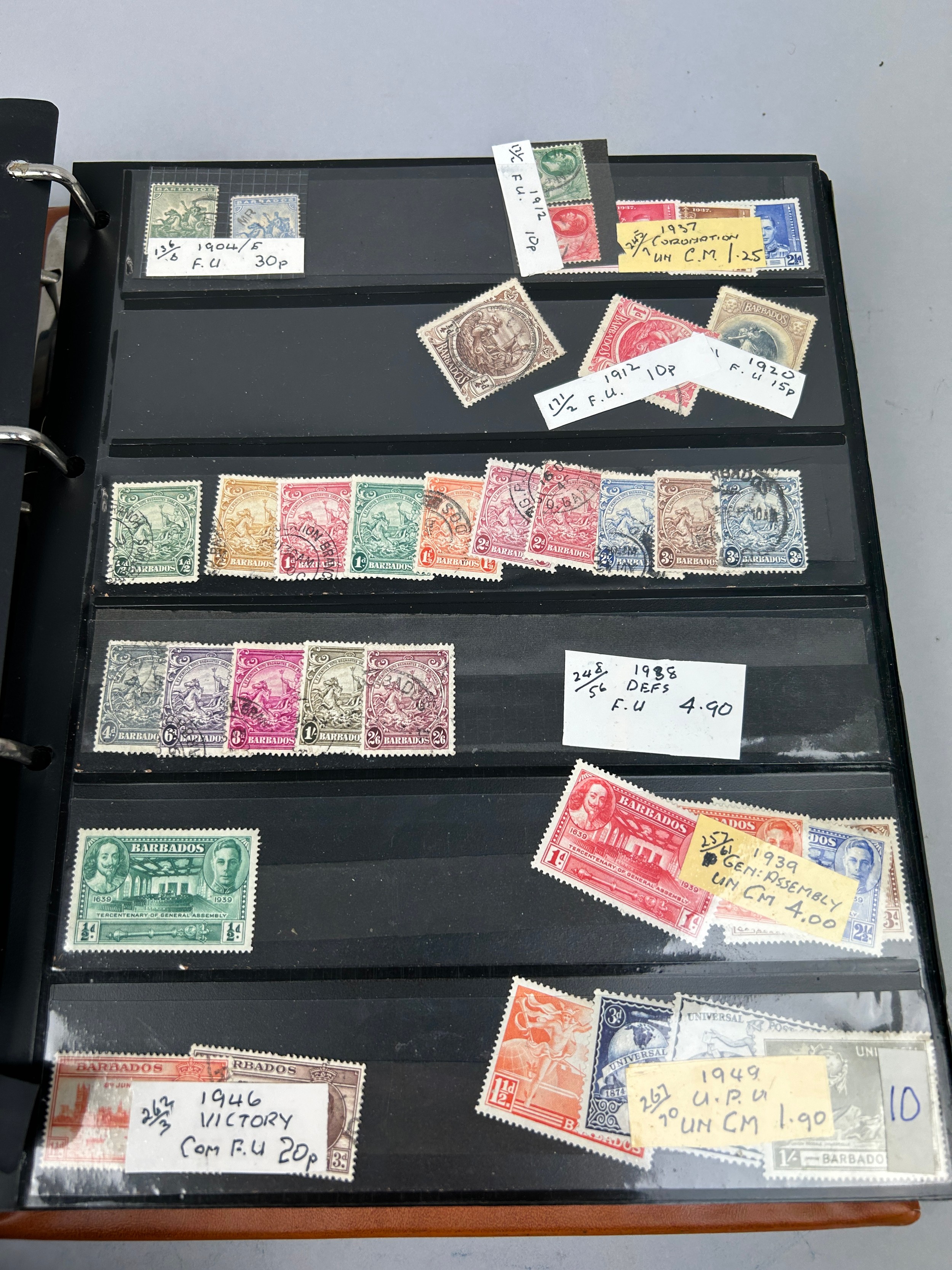 A COLLECTION OF SIX ALBUMS OF WORLD STAMPS, to include Australian roo's, Barbados, Rhodes Island, - Image 15 of 18