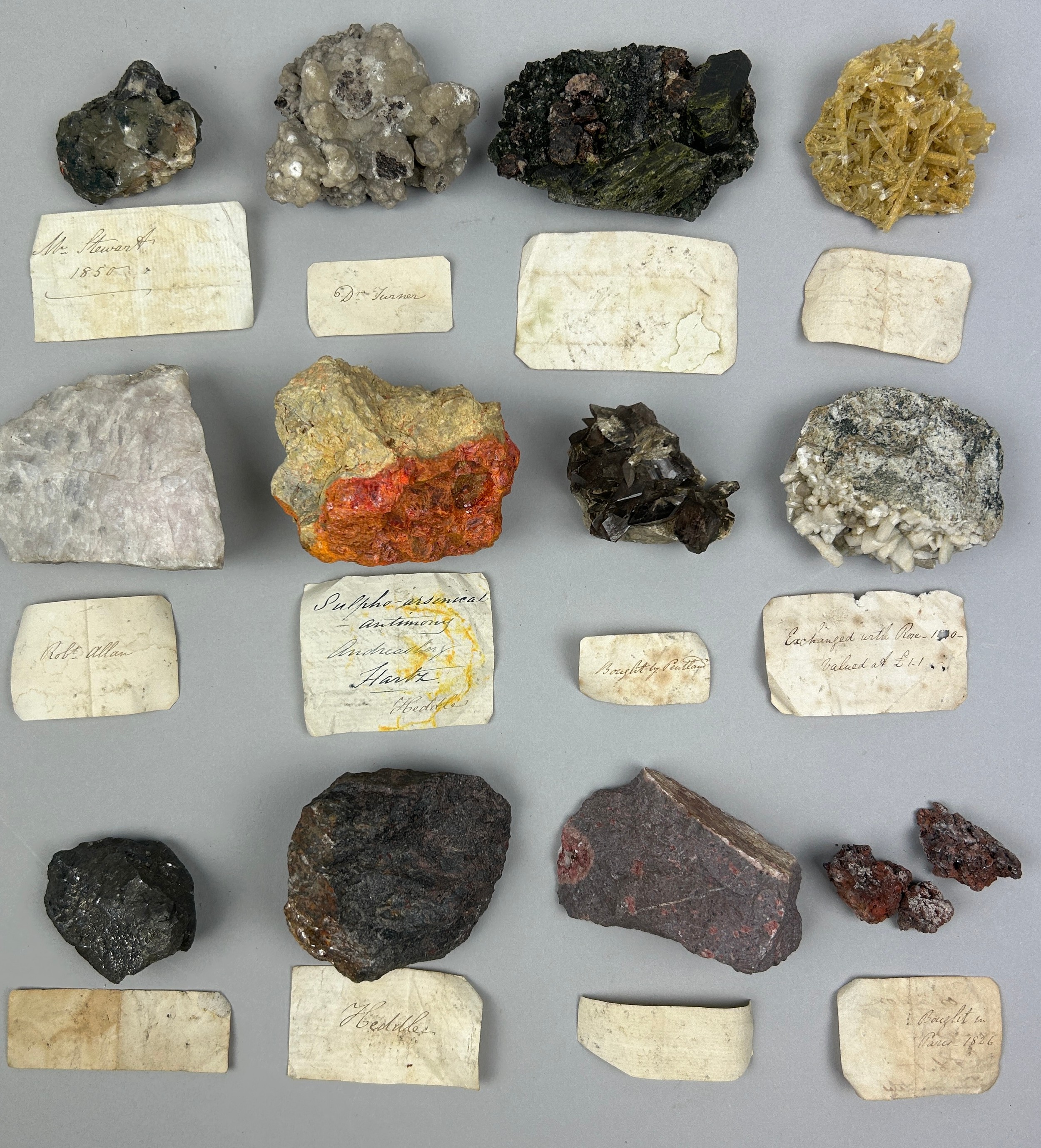 A RARE CABINET COLLECTION OF MINERALS CIRCA 1810-1860, including labels for some very important - Image 9 of 30