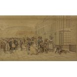 AFTER THOMAS ROWLANDSON (1757-1827) 'A VIEW OF THE PARADE AT BATH', print mounted in frame. 41cm x