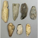 A COLLECTION OF NEOLITHIC FLINT TOOLS (7) Largest 6.5cm in length