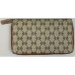 A BALENCIAGA LADIES CLUTCH WALLET, with brown and beige interlocking monogram and inner zipped