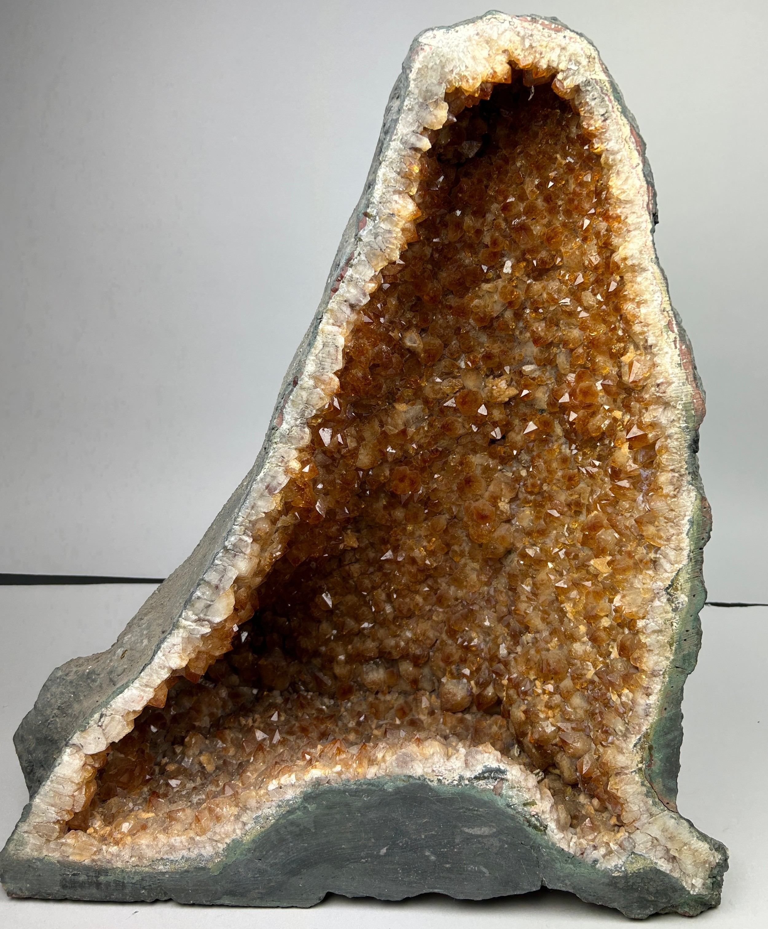 A LARGE CITRINE AMETHYST GEODE 'CATHEDRAL' 59cm x 57cm