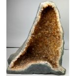 A LARGE CITRINE AMETHYST GEODE 'CATHEDRAL' 59cm x 57cm