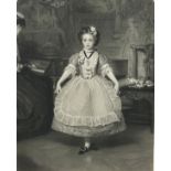 AFTER JOHN EVERETT MILLAIS (1829-1896) PRINT OF A YOUNG GIRL IN A DRESS BESIDES A PIANIST, signed '