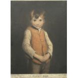 AFTER JOSHUA REYNOLDS RA (1723-1792) ' A Gypsy Boy', engraving in ebonised and gilt frame 40cm x