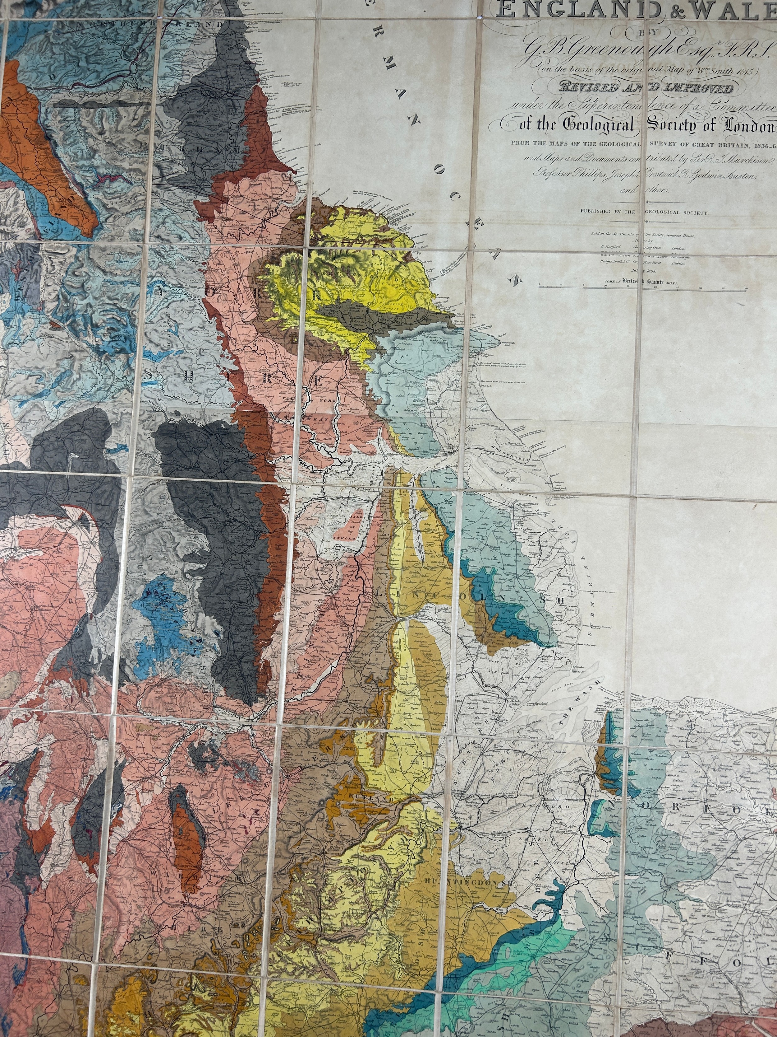 AN 1865 GREENOUGH (GEORGE BELLAS) GEOLOGICAL MAP OF ENGLAND AND WALES - Image 7 of 18