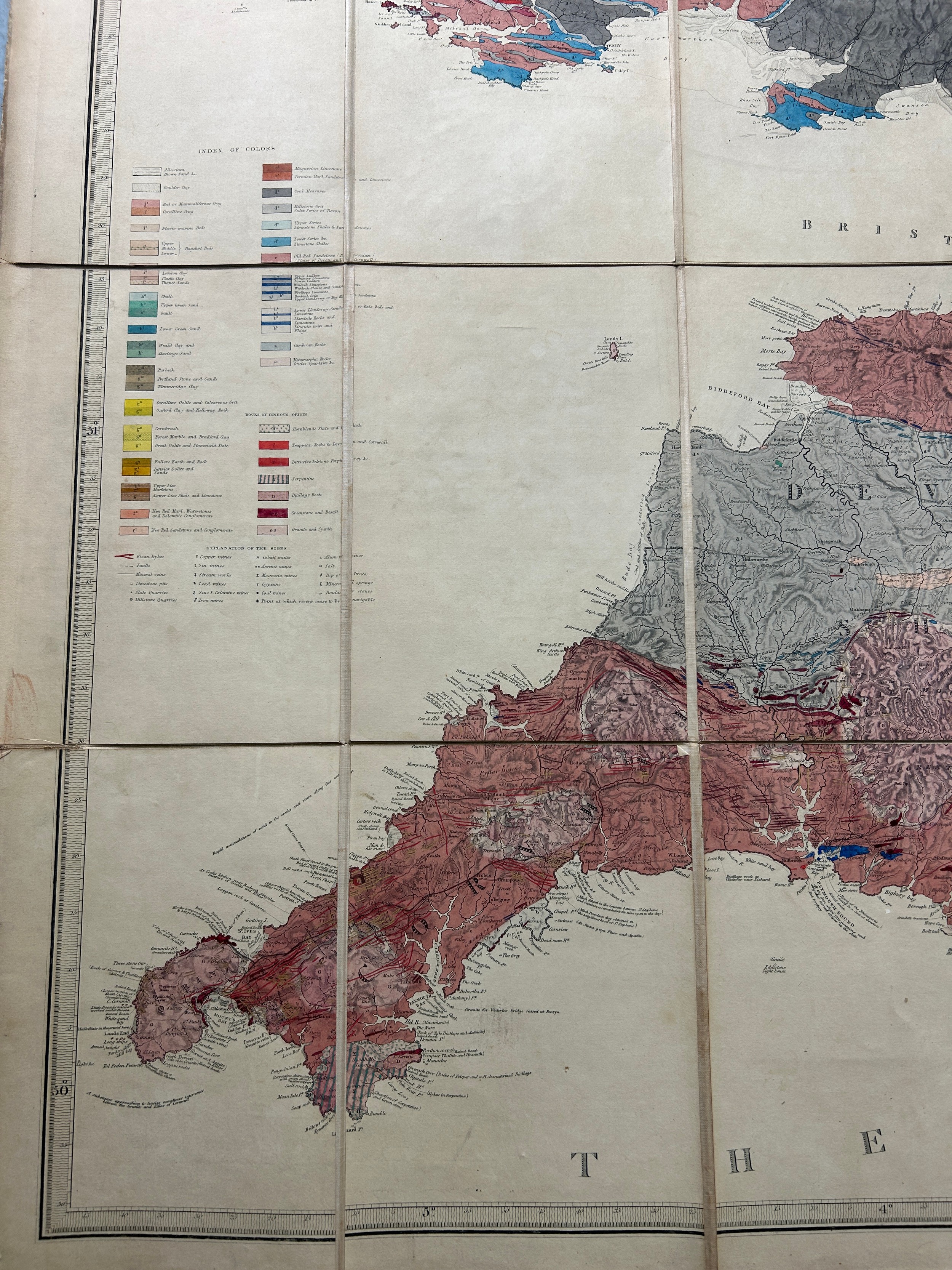 AN 1865 GREENOUGH (GEORGE BELLAS) GEOLOGICAL MAP OF ENGLAND AND WALES - Image 18 of 18