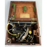 ROYAL GEOGRAPHICAL SOCIETY: A CASED THEODOLITE BY TROUGHTON AND SIMMS LONDON, circa 1900 with