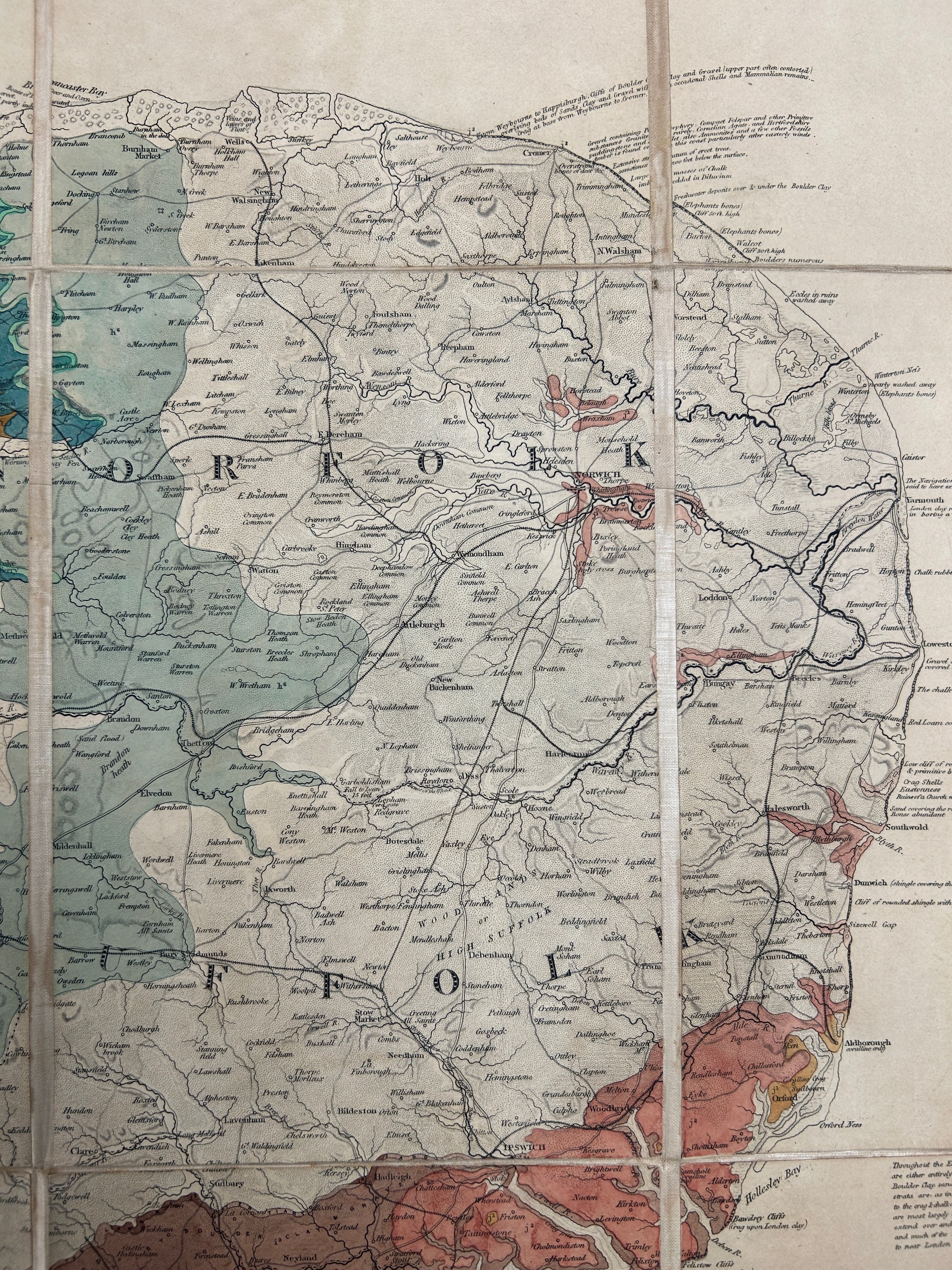 AN 1865 GREENOUGH (GEORGE BELLAS) GEOLOGICAL MAP OF ENGLAND AND WALES - Image 9 of 18