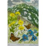 DAVID KOSTER (1926-2014) limited edition lithograph of Tortoiseshell butterflies, signed in pencil