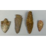 A COLLECTION OF NATIVE AMERICAN ARROWHEADS, Largest 8cm Circa 10,000 years old