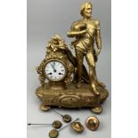 A CLOCK BY PHILIPPE MOUREY, gilt painted Damaged