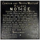 RAILWAYANA: A LONDON AND NORTH WESTERN RAILWAY NOTICE, Euston Station by Order 1st November 1883.