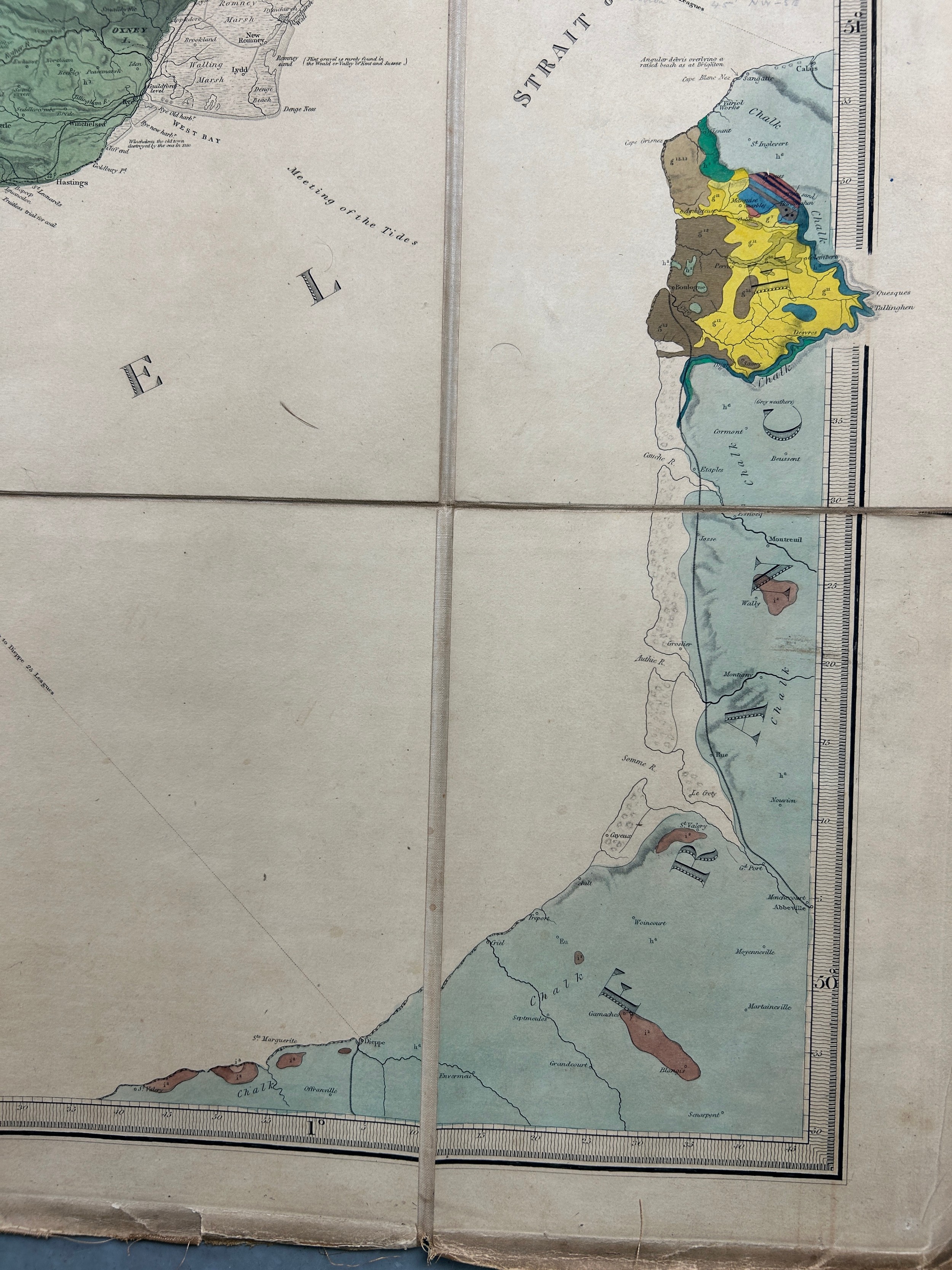 AN 1865 GREENOUGH (GEORGE BELLAS) GEOLOGICAL MAP OF ENGLAND AND WALES - Image 11 of 18