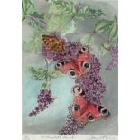 DAVID KOSTER (1926-2014), 'Tortoiseshell and Peacock' lithographic print of butterflies 24/100 **