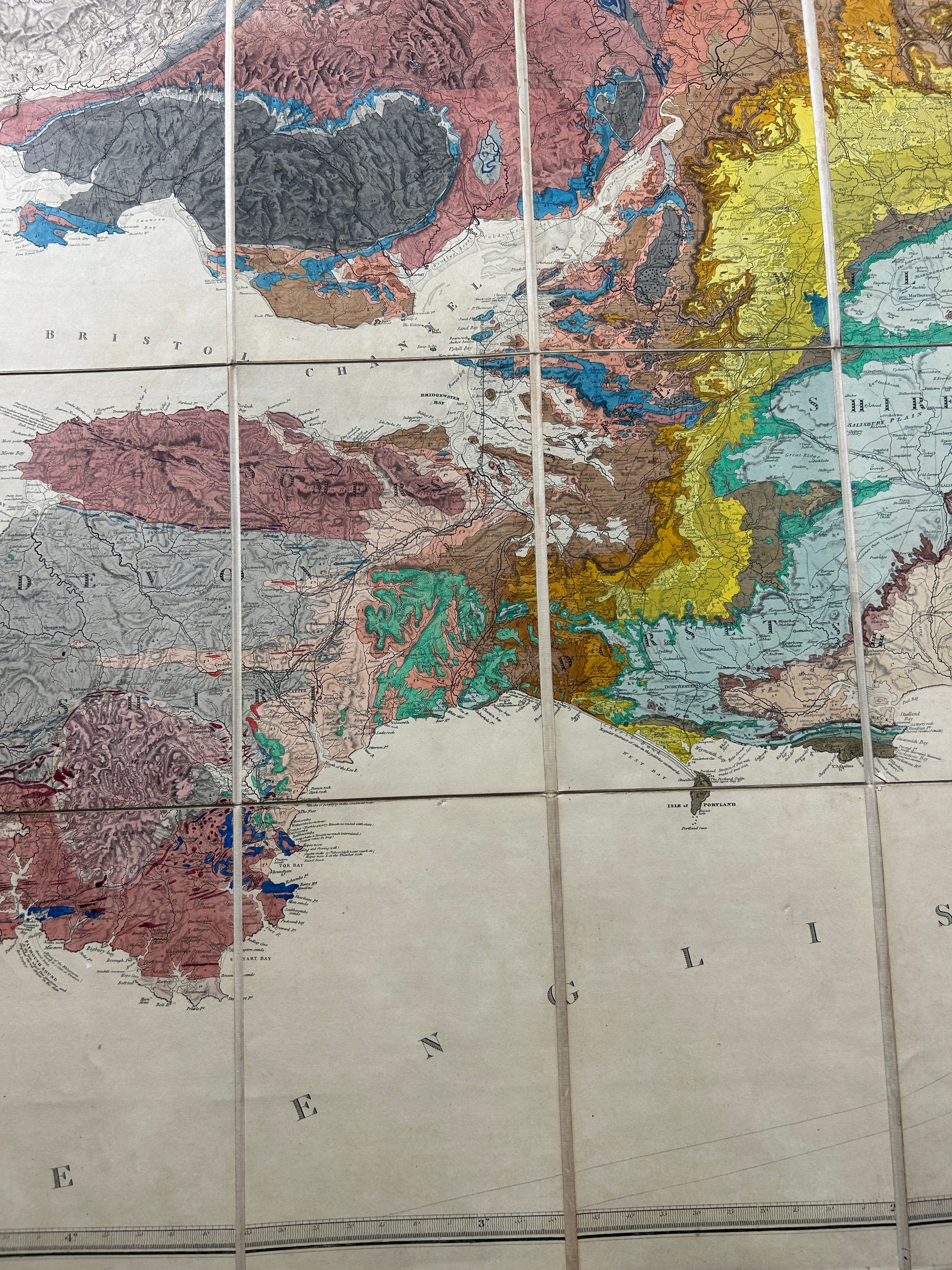AN 1865 GREENOUGH (GEORGE BELLAS) GEOLOGICAL MAP OF ENGLAND AND WALES - Image 5 of 18