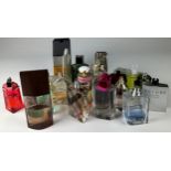 A COLLECTION OF PARTIALLY USED DESIGNER PERFUME BOTTLES, to include Chanel, Issey Miyake, Burberry