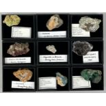 A COLLECTION OF BRITISH MINERALS, To include very fine Green Fluorite crystals, Quarts with Hematite