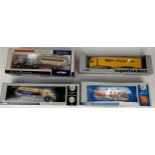 A COLLECTION OF FOUR CORGI TOYS TRUCKS AND LORRIES ALONG WITH A FIRE ENGINE (4)