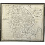 AFTER ROBERT MORDEN (c. 1650-1703) ENGRAVING OF LINCOLNSHIRE, mounted in a frame and glazed 43cm x