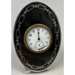 A SILVER AND TORTOISESHELL MANTEL CLOCK, hallmarked for SWC and co (Possibly Star Watch Case