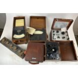 EARLY SCIENTIFIC EQUIPMENT: to include wattmeters, voltmeters, resistance boxes. All in teak