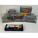 A COLLECTION OF BOXED CORGI TOYS BUSES AND OMNIBUES (9)