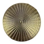 PROPERTY OF A TITLED LADY: A 9CT GOLD COMPACT, with engine turned spiral wave pattern