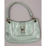 A GUCCI BABY BLUE SHOULDER BAG, with silver coloured hardware 30cm x 20cm Good condition with