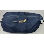 A LARGE VINTAGE MOSCHINO DUFFEL BAG HOLDALL WITH GOLD COLOURED HARDWARE 80cm x 53cm Good