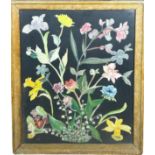 A WATERCOLOUR ON PAPER OF FLOWERS, framed and glazed 49cm x 38cm