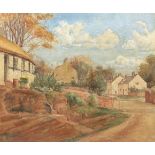 A LARGE WATERCOLOUR PAINTING OF BURTON IN CHESHIRE, signed 'R. Jameson', mounted in a frame and