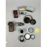 A COLLECTION OF CAMERA ACCESSORIES, to include: WATA-METER Super Rangefinder in original