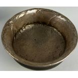 A TIBETAN SILVER AND BURL WOOD CEREMONIAL CUP, 19th Century, thinly beaten silver applied to the