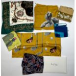 A COLLECTION OF LARGE SILK SCARFS, to include one in original packaging by Nicole Miller (Qty)