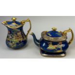 CARLTON WARE NEW MIKADO 1920-1930 TEA POT WITH MATCHING HOT WATER JUG (3) Tallest 17cm