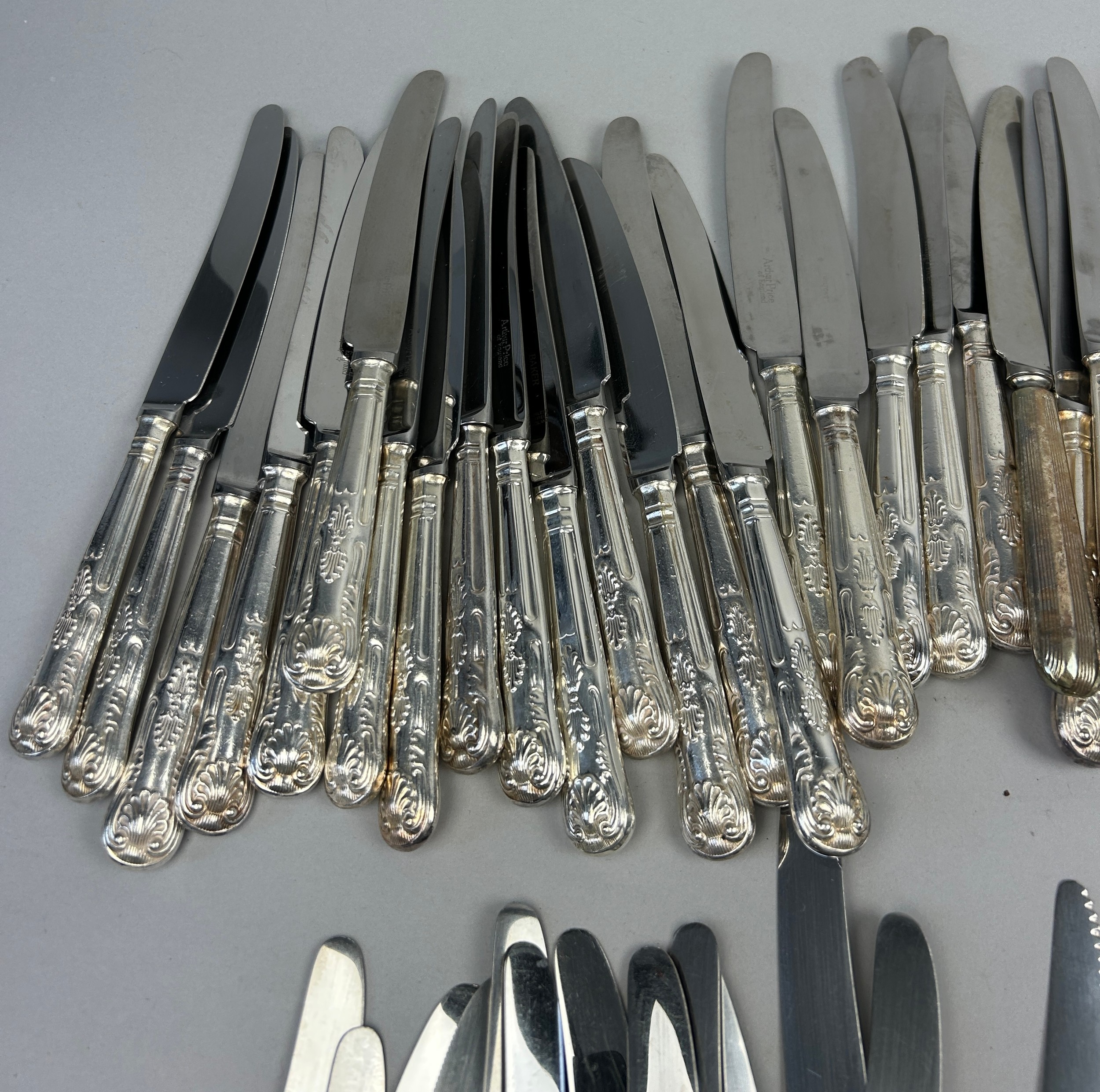 A LARGE COLLECTION OF STAINLESS STEEL AND SILVER PLATED CUTLERY, names to include Arthur Price, - Image 3 of 4