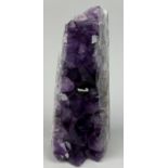 A MEXICAN AMETHYST OBELISK, High grade, freestanding Amethyst cluster from Mexico. 20cm in height