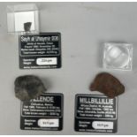 A COLLECTION OF THREE SMALL METEORITES, to include: Sayh Al Uhaymir, found at Jiddat al Harasis in