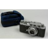 ZORKI-1 camera cyrillic script (shutter inoperative) with Industar-22 50 mm Red “R” Lens in TAMRAC