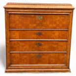 AN EARLY 19TH CENTURY BIEDERMEIER BUREAU POSSIBLY SWEDISH, The first drawer opening to reveal a
