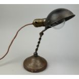 AN ANTIQUE METAL DESK LAMP PURCHASED FROM JOHN DERIAN NEW YORK, 25cm in height