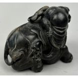 A CHINESE BRONZE 'ELEPHANT' PAPERWEIGHT, Late 19th/early 20th. 10cm x 8cm For similar see Rosebery's