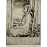 MALCOLM OSBORNE (1880-1963) AN ETCHING and drypoint ENTITLED 'SUSAN' DATED 1935, Signed by the