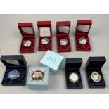 A COLLECTION OF EIGHT HALCYON DAYS PORCELAIN TRINKETS IN CASES (8)