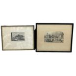 TWO CLASSICAL ETCHINGS 'VUE DU THEATRE ROYAL DE BRUXELLES, and another similar (2)